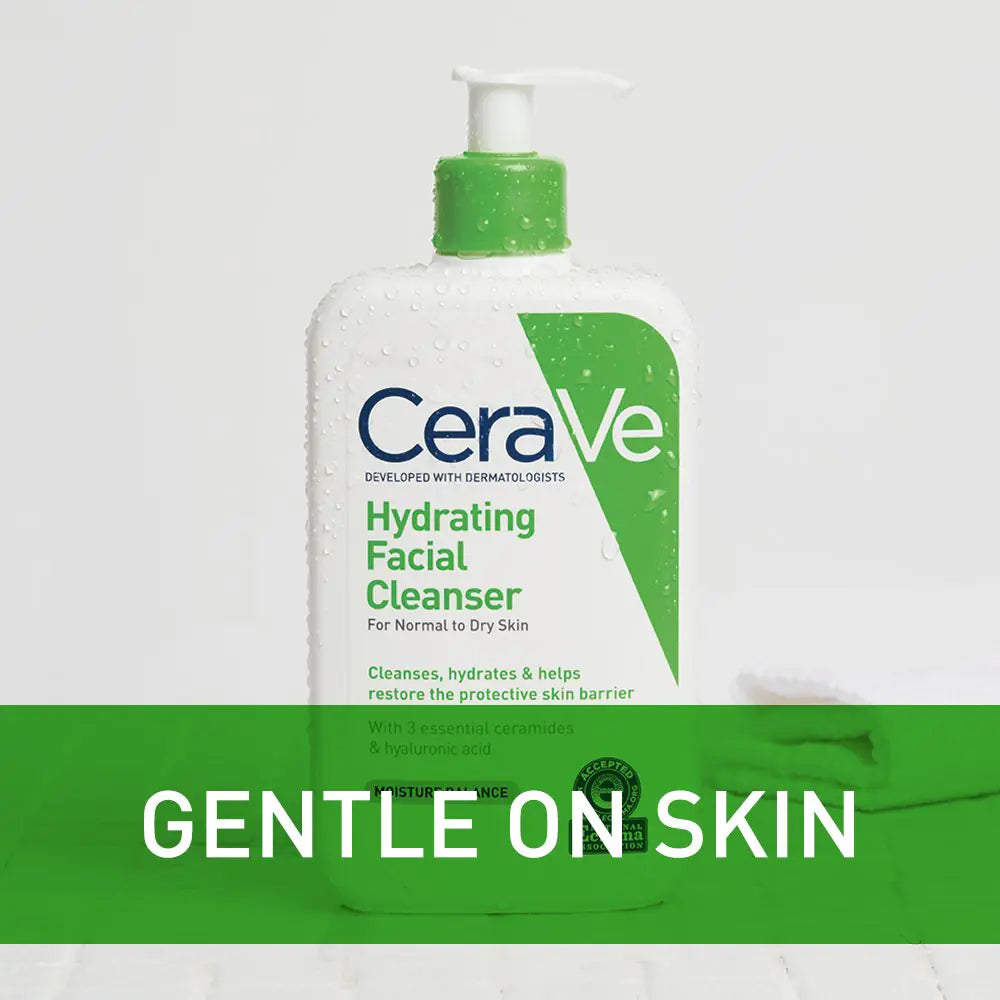 CeraVe Hydrating Facial Cleanser | Enjoy soft, hydrated, and balanced skin replenishing your natural moisture | National Eczema Certified