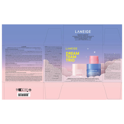 LANEIGE Water Sleeping Mask: Korean Overnight Mask, Squalane, Probiotic-Derived Complex, Hydrate, Barrier-Boosting, Visibly Smooth and Brighten Dream Team Trio