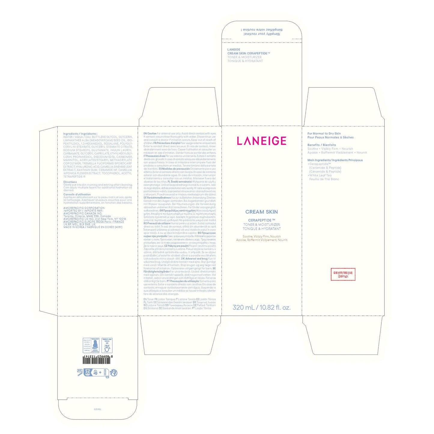 LANEIGE Cream Skin Refillable Toner & Moisturizer | Achieve soft, plump, and deeply moisturized skin with every use.