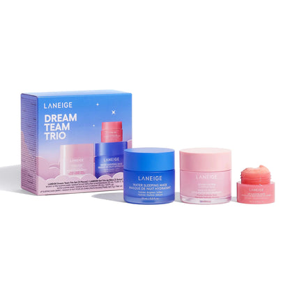 LANEIGE Water Sleeping Mask: Korean Overnight Mask, Squalane, Probiotic-Derived Complex, Hydrate, Barrier-Boosting, Visibly Smooth and Brighten Dream Team Trio