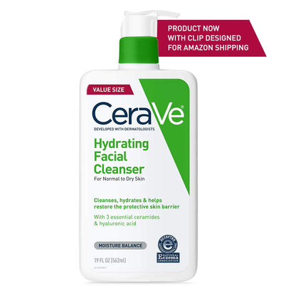 CeraVe Hydrating Facial Cleanser | Enjoy soft, hydrated, and balanced skin replenishing your natural moisture | National Eczema Certified