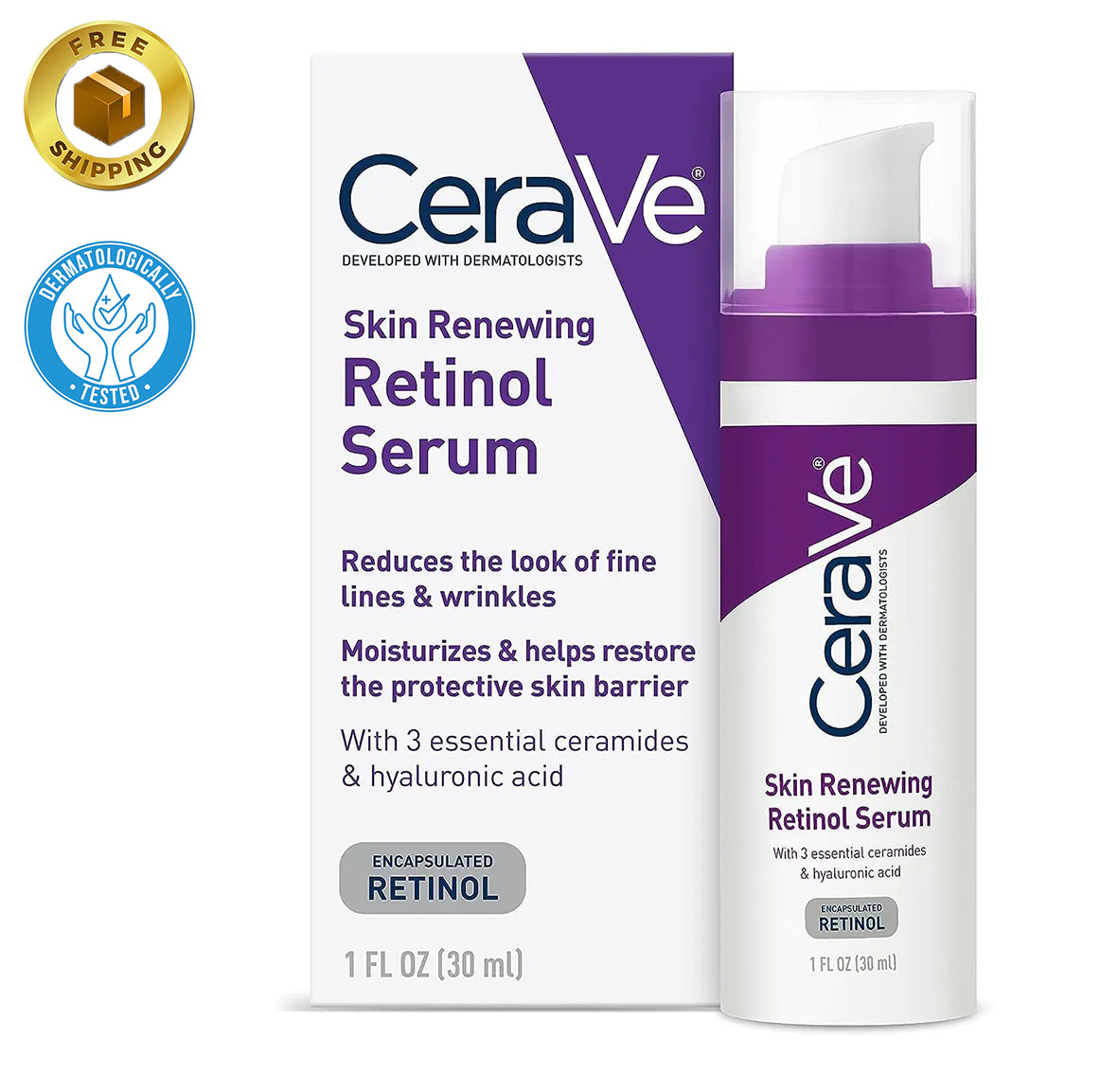 CeraVe Anti Aging Retinol Serum | Cream Serum for Smoothing Fine Lines and Skin Brightening