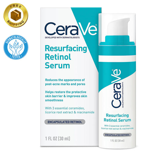 CeraVe Retinol Serum for Post-Acne Marks and Skin Texture | Pore Refining, Resurfacing, Brightening Facial Serum