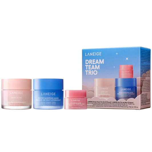 LANEIGE Water Sleeping Mask: Korean Overnight Mask, Squalane, Probiotic-Derived Complex, Hydrate, Barrier-Boosting, Visibly Smooth and Brighten Dream Team Trio